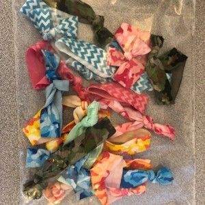 20 fold over elastic hair ties Handmade